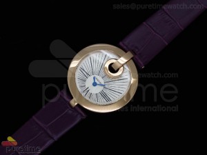 Captive Ladies RG Cream Dial on Purple Leather Strap Swiss Quartz