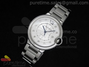 Ballon Bleu 36mm SS Silver Dial with Diamon Markers on SS Bracelet ETA2671