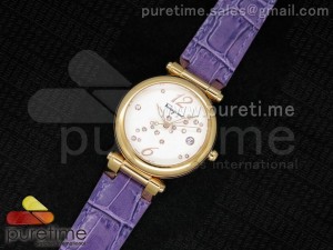 Poema RG 34mm White Dial on Purple Leather Strap Ronda Quartz