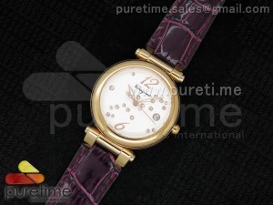 Poema RG 34mm White Dial on Deep Purple Leather Strap Ronda Quartz