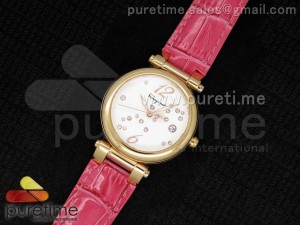 Poema RG 34mm White Dial on Pink Leather Strap Ronda Quartz