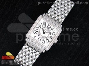 Master Square SS White Textured Dial on SS Bracelet Jap Quartz