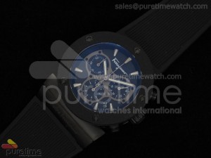 Gaucino Men Chrono PVD Rubberclad Black Dial Rubber Strap