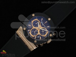 Gaucino Men Chrono RG Rubberclad Black Dial Rubber Strap