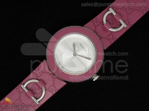 U-Play SS White Dial on Pink Leather Strap Quartz