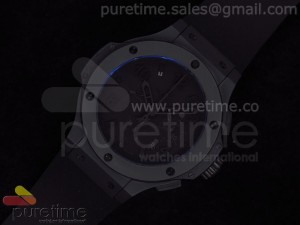 Big Bang 44mm All Black Ceramic II on Black Rubber Strap HUB4104