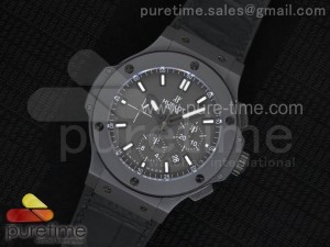 Big Bang 44mm Full Ceramic Gray Dial on Black Gummy Strap HUB4104