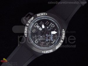 Khaki base Jump DLC Titanium Black Dial on Black Rubber Strap A7750