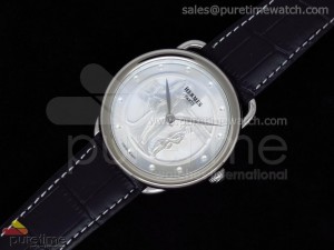 Paris SS White Dial on Black Leather Strap A21J