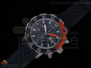 Aquatimer Chronograph 2009 Orange on Blue Rubber Strap