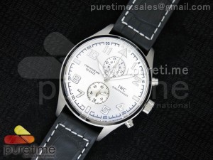 Portuguese Chronograph Quartz SS White Dial on Black Leather Strap Jap Quartz