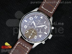 Portuguese Chronograph SS Brown Textured Dial on Brown Leather Strap Jap Quartz