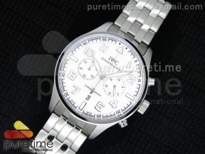 Portuguese Chronograph SS White Textured Dial on SS Bracelet Jap Quartz