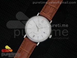 Portofino SS White Dial on Brown Leather Strap MIYOTA 9015