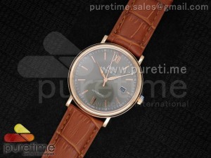 Portofino RG Gray Dial on Brown Leather Strap MIYOTA 9015