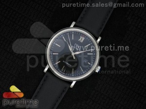 Portofino Automatic SS Black Dial on Black Leather Strap A2824