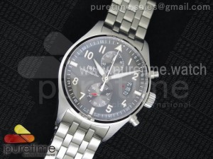 Pilot Chrono SS 3878 Silver Dial on SS Bracelet A7750 V2