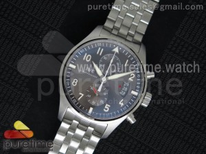 Pilot Chrono SS 3878 SWF Gray Dial on SS Bracelet A7750