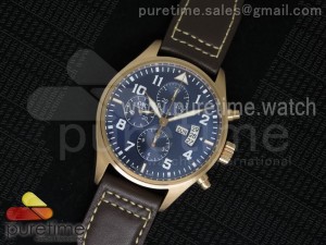 Pilot Chrono RG IW377706 "Le Petit Prince" Blue Dial on Brown Leather Strap ETA7750