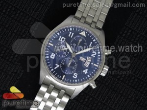 Pilot Chrono SS IW377706 "Le Petit Prince" Blue Dial on SS Bracelet ETA7750