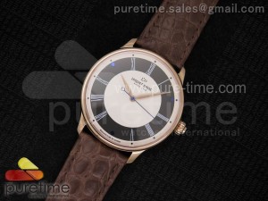 Numerus Clausus 8/88 RG White/Black Dial on Brown Leather Strap MIYOTA 9015