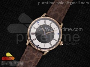 Numerus Clausus 8/88 RG Black/White Dial on Brown Leather Strap MIYOTA 9015