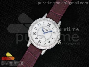 Rendez-Vous SS White Textured Dial on Purple Leather Strap Ronda Quartz