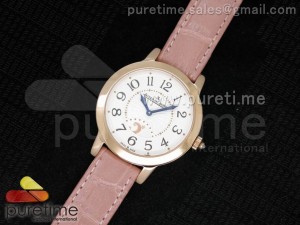 Rendez-Vous RG White Textured Dial on Pink Leather Strap Ronda Quartz