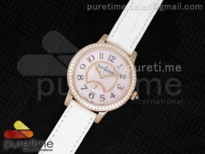 Rendez-Vous RG Pink MOP Dial on White Leather Strap Ronda Quartz