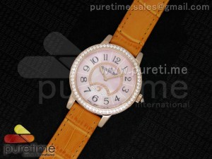 Rendez-Vous RG Pink MOP Dial on Orange Leather Strap Ronda Quartz