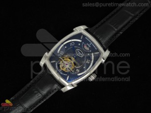 Kalpa XL Tourbillon SS Black Textured Dial on Black Leather Strap 