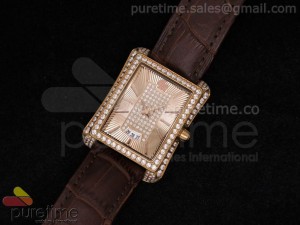 Emperador Black Tie RG Rose Gold Dial on Brown Leather Strap JAP Quartz