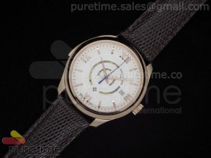 Calatrava RG White Dial Roman Markers on Black Leather Strap A2836