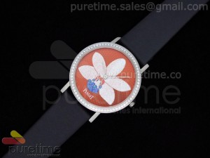 Altiplano Orchid Red SS Diamond Bezel on Black Nylon Strap Jap Quartz