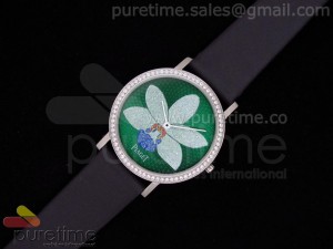 Altiplano Orchid Green SS Diamond Bezel on Black Nylon Strap Jap Quartz