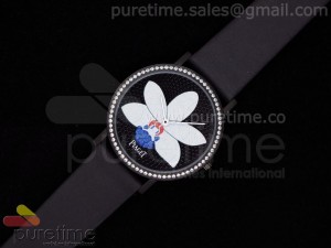 Altiplano Orchid Black PVD Diamond Bezel on Black Nylon Strap Jap Quartz