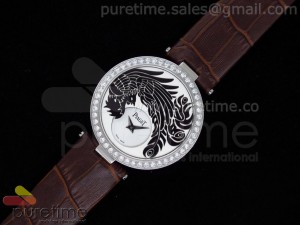 Limelight Black Phoenix SS White Dial on Brown Leather Strap Swiss Quartz