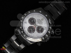 Black Case M-White Dial Black Strap Numeral A7750 Running Secs @ 6