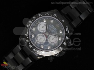 Daytona Project PVD Gray Dial Diamonds Markers on PVD Bracelet A7750