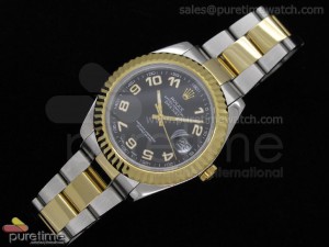 Date Just II 41mm SS/YG Black Dial Numeral Marker SS/YG Oyster Bracelet  