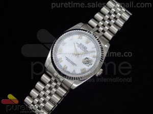 DateJust Men SS White Dial Roman Markers on Bracelet