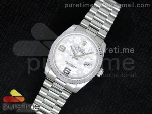 DateJust 116234 SS White Textured Dial on SS Bracelet SA3135