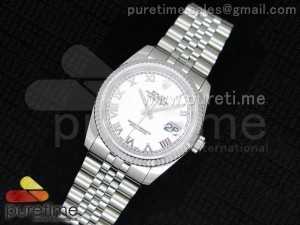 DateJust 116234 SS White Dial Roman Markers on SS Bracelet SA3135