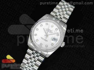 DateJust 116234 SS Silver Dial Diamond Markers on SS Bracelet SA3135