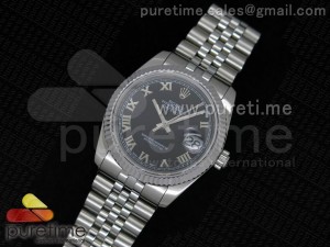 DateJust 116234 SS Black Dial Roman Number Markers on SS Bracelet SA3135