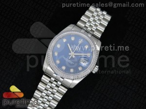 DateJust 116234 SS Blue Dial Diamond Markers on SS Bracelet SA3135