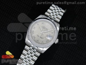 DateJust 116234 SS Gray Dial Roman Number Markers on SS Bracelet SA3135