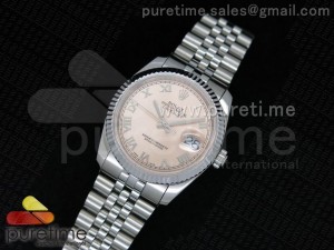 DateJust 116234 SS Orange Dial Roman Number Markers on SS Bracelet SA3135