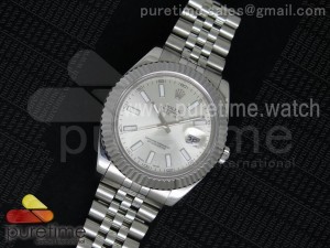 DateJust 116234 SS White Dial Fluted Bezel on SS Bracelet A2836