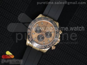 Daytona 116515 RG Golden Dial on Black Rubber Strap A7750